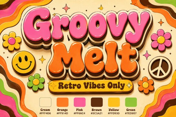 Groovy Melt: A Nostalgic Display Font for Retro Vibes
